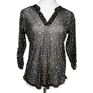 Star Mesh Half Sleeve Tunic Shirt Size M